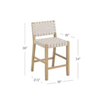 Nathan James Lot de 4 tabourets de bar Cohen en similicuir blanc