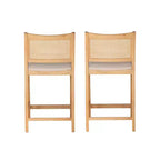 Powell Set de 2 tabourets de bar hauteur comptoir Bessie Cane Naturel