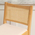 Powell Set de 2 tabourets de bar hauteur comptoir Bessie Cane Naturel