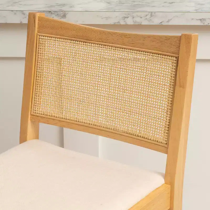 Powell Set de 2 tabourets de bar hauteur comptoir Bessie Cane Naturel