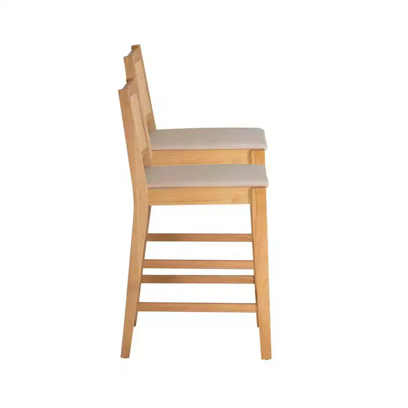 Powell Set de 2 tabourets de bar hauteur comptoir Bessie Cane Naturel