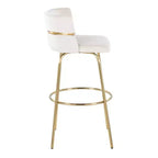 Lot de 2 tabourets de bar Cinch-Claire Or/Crème - LumiSource : pivotant, revêtement velours, piètement en métal