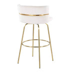 Lot de 2 tabourets de bar Cinch-Claire Or/Crème - LumiSource : pivotant, revêtement velours, piètement en métal