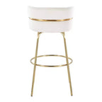 Lot de 2 tabourets de bar Cinch-Claire Or/Crème - LumiSource : pivotant, revêtement velours, piètement en métal