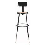 Tabourets de bar à dossier Hampden Furnishings, lot de 2, réglables en hauteur de 81 à 99 cm, en acier robuste, noirs : design moderne