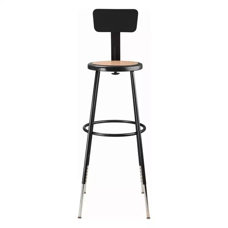 Tabourets de bar à dossier Hampden Furnishings, lot de 2, réglables en hauteur de 81 à 99 cm, en acier robuste, noirs : design moderne