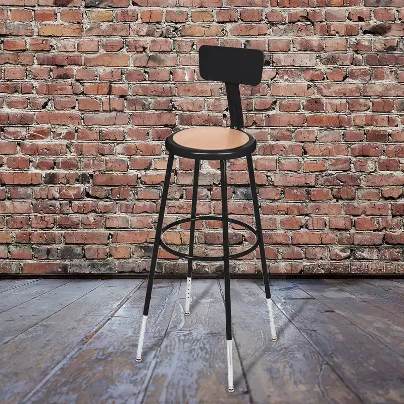 Tabourets de bar à dossier Hampden Furnishings, lot de 2, réglables en hauteur de 81 à 99 cm, en acier robuste, noirs : design moderne
