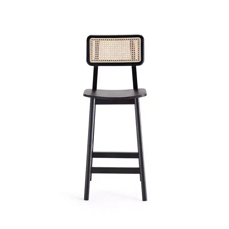 Manhattan Comfort Lot de 2 tabourets de bar hauteur comptoir Versailles en bois Noir/Naturel : Structure en frêne, finition mate, aucun assemblage requis