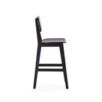 Manhattan Comfort Lot de 2 tabourets de bar hauteur comptoir Versailles en bois Noir/Naturel : Structure en frêne, finition mate, aucun assemblage requis
