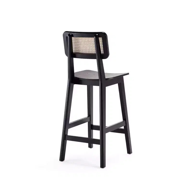 Manhattan Comfort Lot de 2 tabourets de bar hauteur comptoir Versailles en bois Noir/Naturel : Structure en frêne, finition mate, aucun assemblage requis