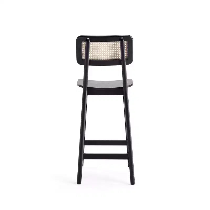 Manhattan Comfort Lot de 2 tabourets de bar hauteur comptoir Versailles en bois Noir/Naturel : Structure en frêne, finition mate, aucun assemblage requis