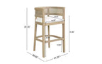 Lot de 2 tabourets de bar à hauteur de comptoir Christopher Knight Home Alaia en bois d'hévéa contemporain, rembourrés avec dossier en rotin incurvé, finition naturelle