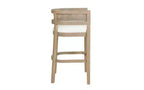 Lot de 2 tabourets de bar à hauteur de comptoir Christopher Knight Home Alaia en bois d'hévéa contemporain, rembourrés avec dossier en rotin incurvé, finition naturelle