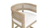 Lot de 2 tabourets de bar à hauteur de comptoir Christopher Knight Home Alaia en bois d'hévéa contemporain, rembourrés avec dossier en rotin incurvé, finition naturelle