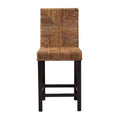 Laymi Mahogany Wood and Seagrass Counter Height Barstool Natural Brown/Dark Brown - Baxton Studio
