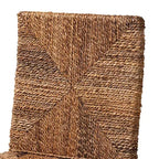 Tabouret de bar à hauteur de comptoir en bois d'acajou Laymi et jonc de mer brun naturel/brun foncé - Baxton Studio