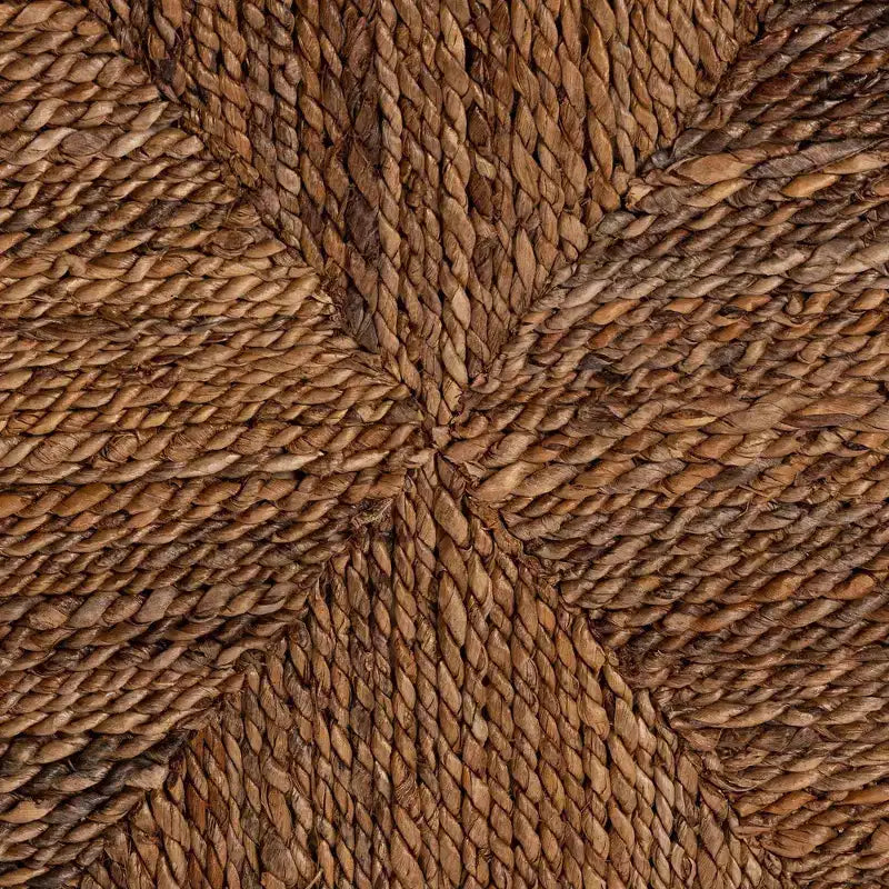 Tabouret de bar à hauteur de comptoir en bois d'acajou Laymi et jonc de mer brun naturel/brun foncé - Baxton Studio