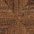 Tabouret de bar à hauteur de comptoir en bois d'acajou Laymi et jonc de mer brun naturel/brun foncé - Baxton Studio