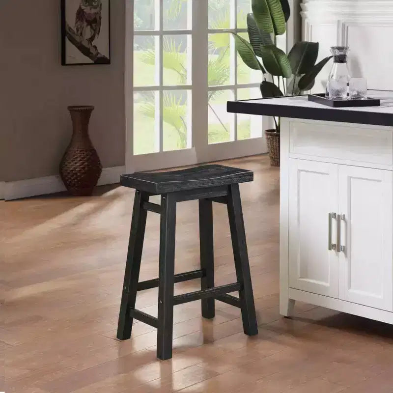 Tabouret de bar sans dossier Boraam Sonoma, hauteur comptoir, finition anthracite