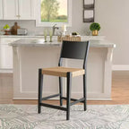 Powell Lot de 2 tabourets de bar hauteur comptoir Clara noirs
