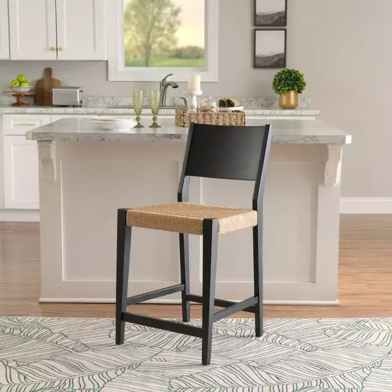 Powell Lot de 2 tabourets de bar hauteur comptoir Clara noirs