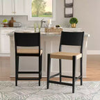 Powell Lot de 2 tabourets de bar hauteur comptoir Clara noirs