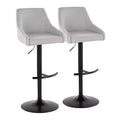 LumiSource Set of 2 Hannah Adjustable Barstools Black Metal/Gray Fabric