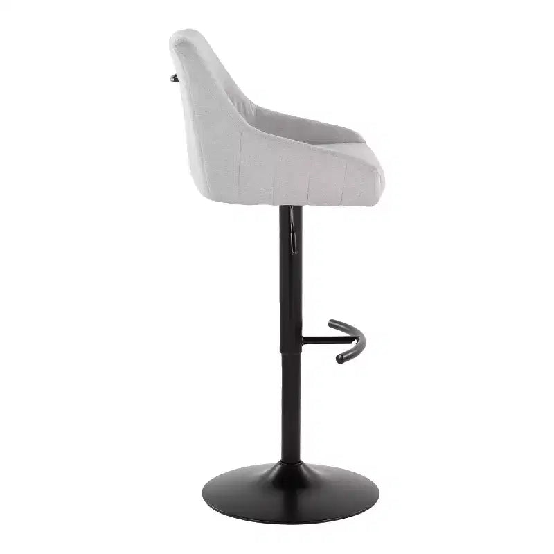 LumiSource Lot de 2 tabourets de bar réglables Hannah Métal noir/Tissu gris