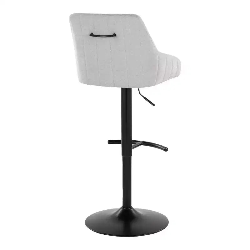 LumiSource Lot de 2 tabourets de bar réglables Hannah Métal noir/Tissu gris
