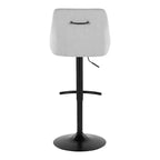 LumiSource Lot de 2 tabourets de bar réglables Hannah Métal noir/Tissu gris