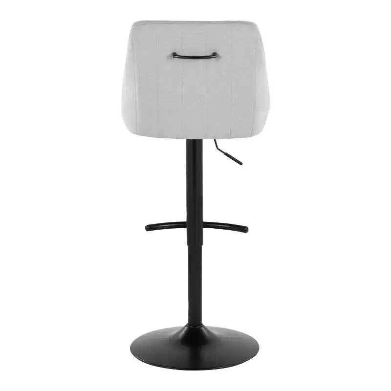 LumiSource Lot de 2 tabourets de bar réglables Hannah Métal noir/Tissu gris
