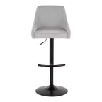 LumiSource Lot de 2 tabourets de bar réglables Hannah Métal noir/Tissu gris