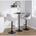 LumiSource Lot de 2 tabourets de bar réglables Hannah Métal noir/Tissu gris
