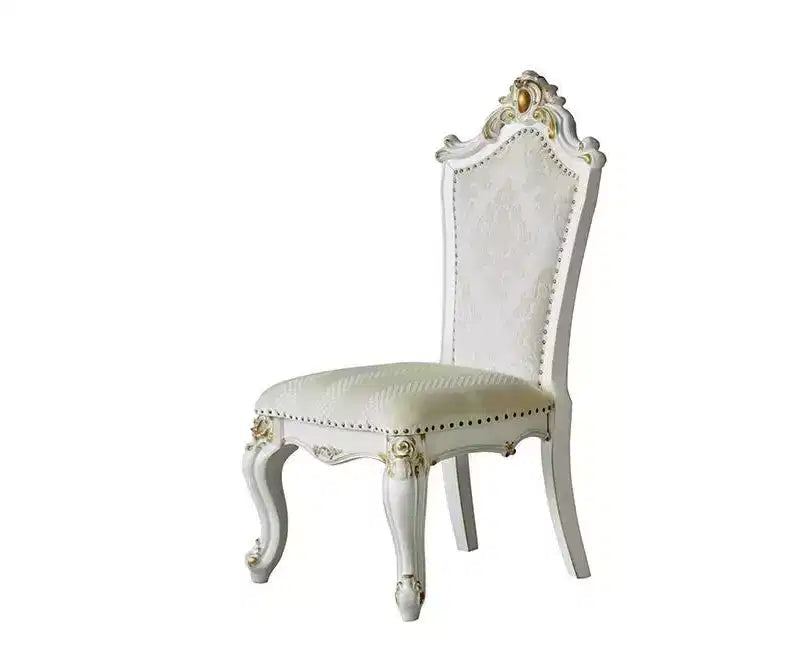 Lot de 2 chaises de salle à manger en tissu Picardy de 28 po PU/Perle antique Butterscotch : style Queen Anne, capitonnées - Acme Furniture