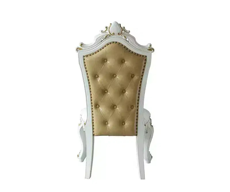 Lot de 2 chaises de salle à manger en tissu Picardy de 28 po PU/Perle antique Butterscotch : style Queen Anne, capitonnées - Acme Furniture