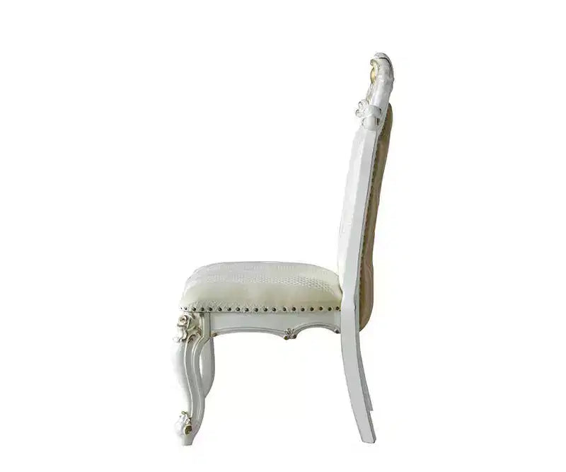Lot de 2 chaises de salle à manger en tissu Picardy de 28 po PU/Perle antique Butterscotch : style Queen Anne, capitonnées - Acme Furniture