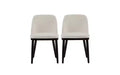Christopher Knight Home Set of 2 Hannah Mid-Century Modern Upholstered Dining Chairs with Curved Backrest Beige/Black