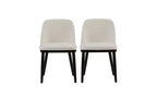Christopher Knight Home Set of 2 Hannah Mid-Century Modern Upholstered Dining Chairs with Curved Backrest Beige/Black