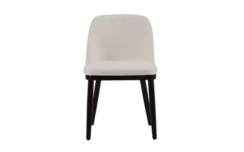 Christopher Knight Home Lot de 2 Chaises de Salle à Manger Hannah Rembourrées Style Moderne Mid-Century avec Dossier Incurvé Beige/Noir
