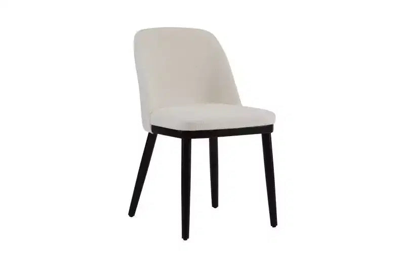 Christopher Knight Home Lot de 2 Chaises de Salle à Manger Hannah Rembourrées Style Moderne Mid-Century avec Dossier Incurvé Beige/Noir
