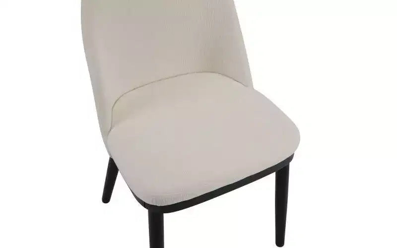 Christopher Knight Home Lot de 2 Chaises de Salle à Manger Hannah Rembourrées Style Moderne Mid-Century avec Dossier Incurvé Beige/Noir