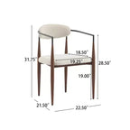 Christopher Knight Home Lot de 2 chaises de salle à manger Eva modernes en fer rembourrées avec dossier incurvé ouvert Beige/Marron foncé