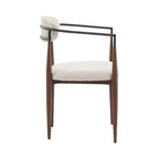 Christopher Knight Home Lot de 2 chaises de salle à manger Eva modernes en fer rembourrées avec dossier incurvé ouvert Beige/Marron foncé
