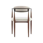 Christopher Knight Home Lot de 2 chaises de salle à manger Eva modernes en fer rembourrées avec dossier incurvé ouvert Beige/Marron foncé