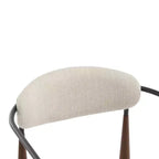 Christopher Knight Home Lot de 2 chaises de salle à manger Eva modernes en fer rembourrées avec dossier incurvé ouvert Beige/Marron foncé