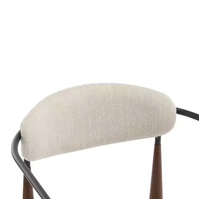 Christopher Knight Home Lot de 2 chaises de salle à manger Eva modernes en fer rembourrées avec dossier incurvé ouvert Beige/Marron foncé