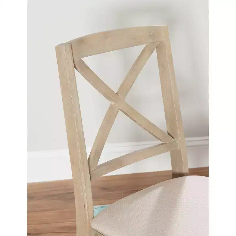 Lot de 2 chaises pliantes Triena X avec dossier en bois massif et assise rembourrée, finition gris délavé – Linon : Polyester, Rembourrage en mousse, Aucun assemblage requis
