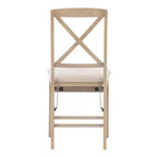 Lot de 2 chaises pliantes Triena X avec dossier en bois massif et assise rembourrée, finition gris délavé – Linon : Polyester, Rembourrage en mousse, Aucun assemblage requis