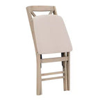 Lot de 2 chaises pliantes Triena X avec dossier en bois massif et assise rembourrée, finition gris délavé – Linon : Polyester, Rembourrage en mousse, Aucun assemblage requis
