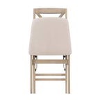 Lot de 2 chaises pliantes Triena X avec dossier en bois massif et assise rembourrée, finition gris délavé – Linon : Polyester, Rembourrage en mousse, Aucun assemblage requis